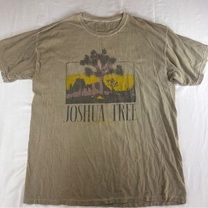 Joshua Tree California Natl Park Short Sleeve Tan Tee Shirt Size XL Buzz - (453)